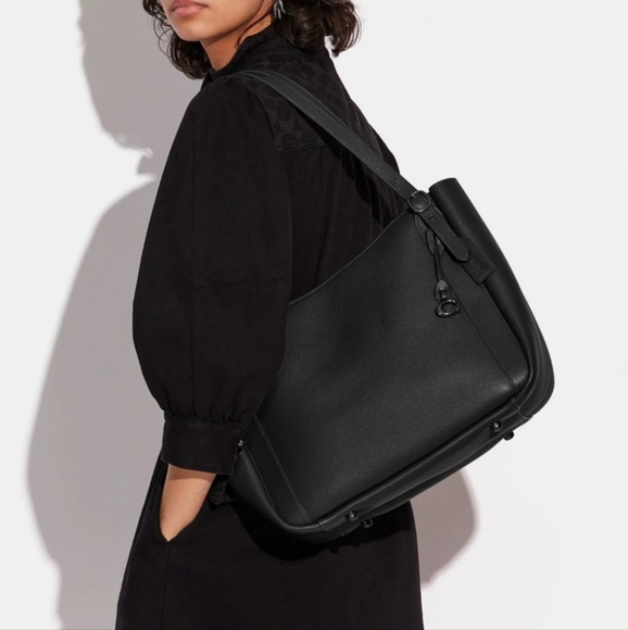 Coach Alana Black Pebbled Leather Tote Bag NWT - Picture 1 of 10